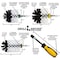 Drill Brush Power Scrubber By Useful Products 5 in W 7 in L Brush, White W-S-JOM-HD-QC-DB - alternate 2
